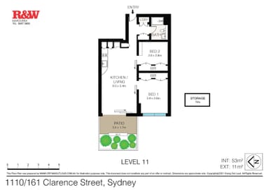 Property 1110/161 Clarence Street, Sydney NSW 2000 FLOORPLAN 0