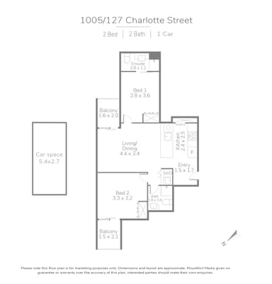 Property 1005/127 Charlotte St, Brisbane City QLD 4000 FLOORPLAN 0