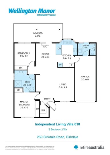 Property Independent Living Villa 616, 269 Birkdale Road, BIRKDALE QLD 4159 FLOORPLAN 0